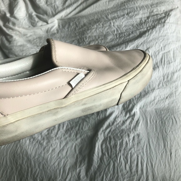 Pale Pink Leather Vans Classic Slip-on - Picture 3 of 4